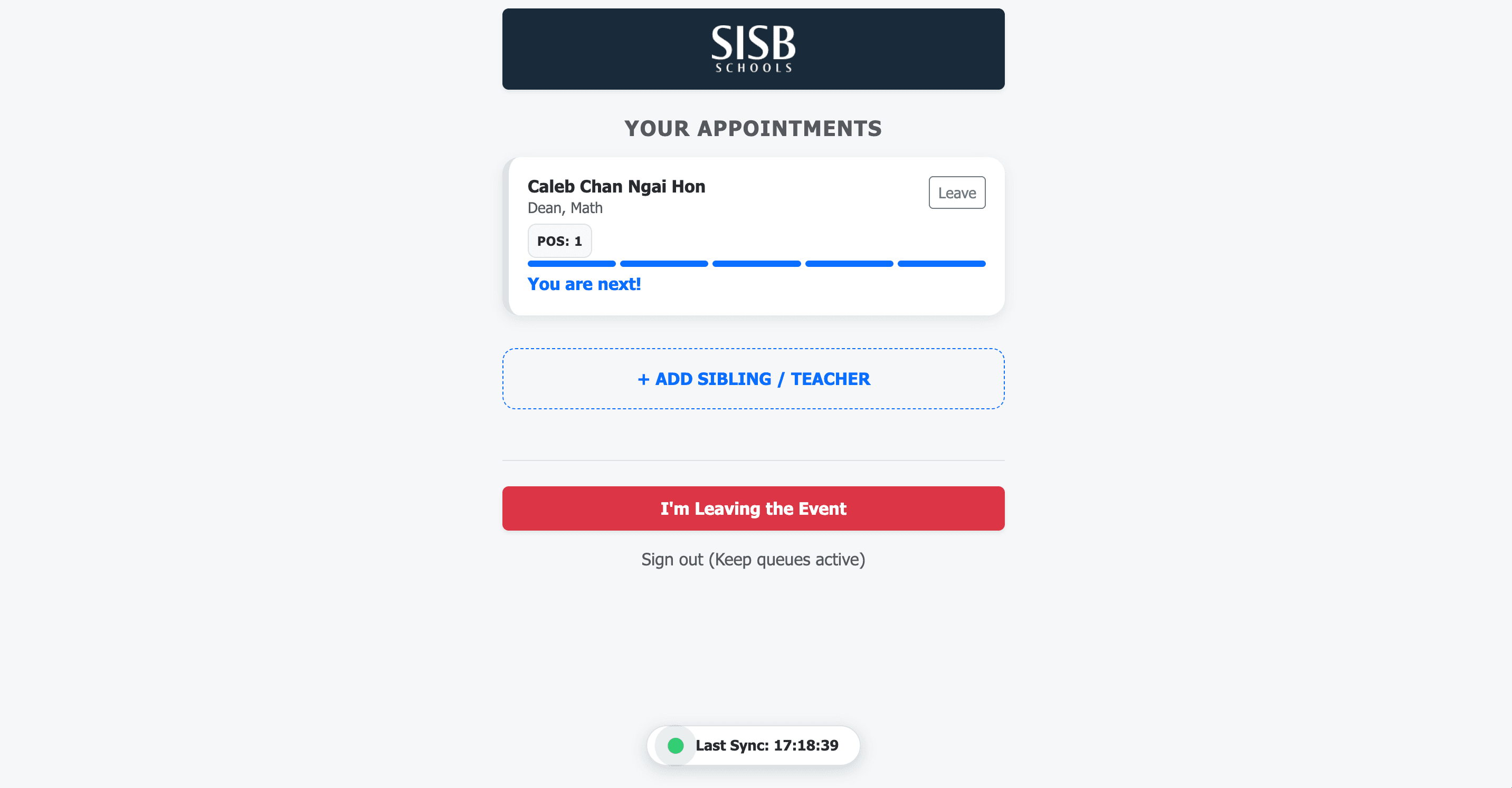 Queuing System & App for Parent Teacher Meetings - view 1