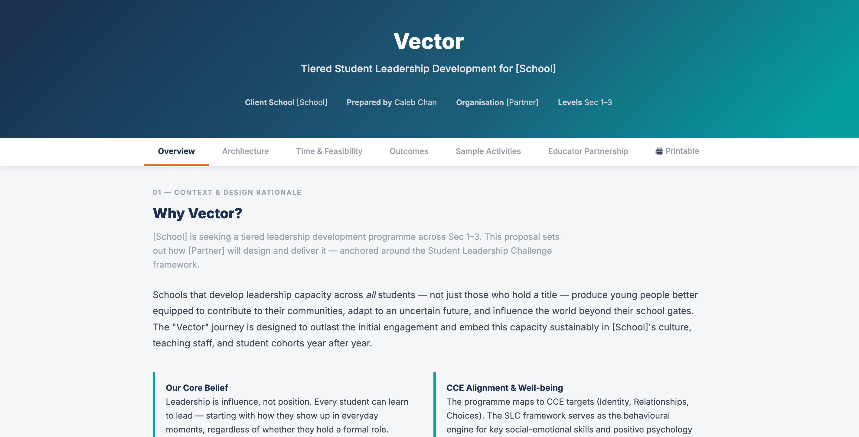 Vector - Tiered Leadership Framework - view 1